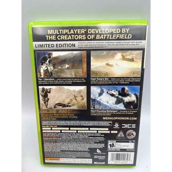 Medal of Honor -- Limited Edition (Xbox 360, 2010) Complete Tested Working - Picture 4 of 5